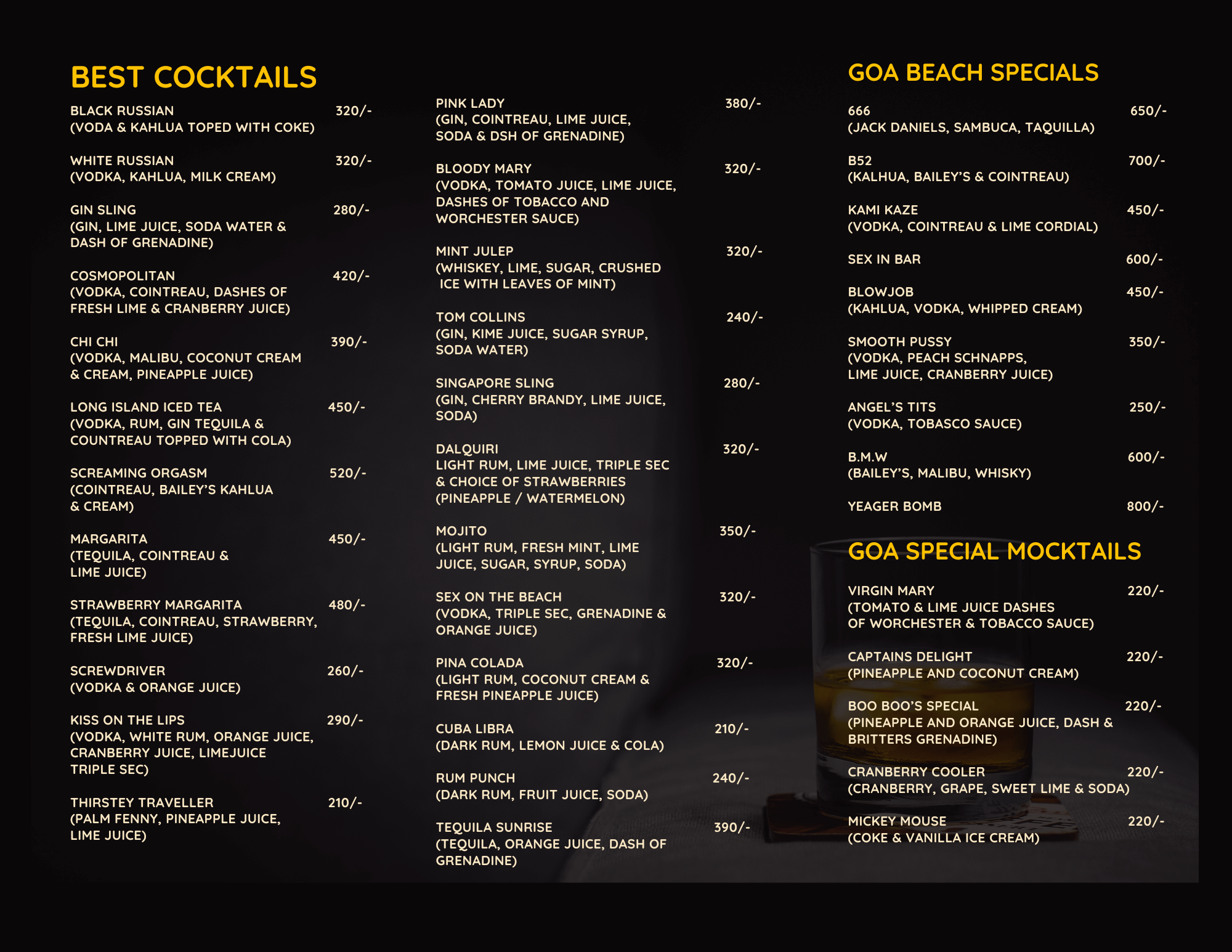 Drinks Menu 1